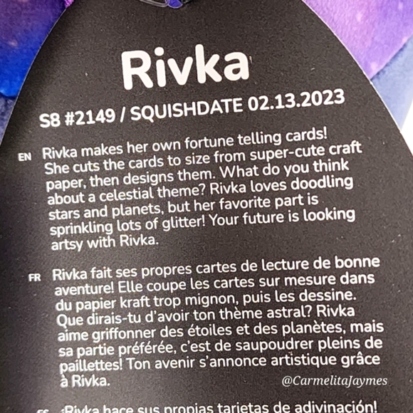 🖤 RIVKA ✨️ 8" Galaxy Cow Select Series Black Tag Original Squishmallow ☆ NWT ☆ - Picture 6 of 11